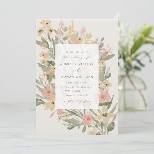 Garten Blüht Einladung (Stehend Vorderseite)