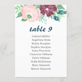 Garten Blume. Florale Tischnummer mit Sitzgelegenh