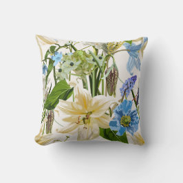 Garten Blume. Magische Lilie, daisy, Mohnblüte Blu Kissen