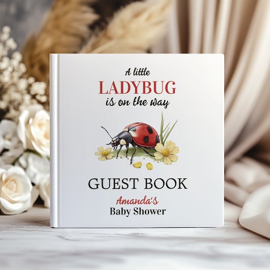 Garten Blumen Daisy Little Ladybug Baby Shower Gästebuch
