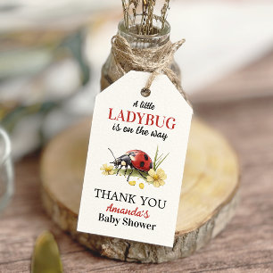 Garten Blumen-Daisy Little Ladybug Baby Shower Geschenkanhänger
