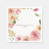 Garten-Blumen-Hochzeitsservietten Afterglow Serviette (Vorderseite)
