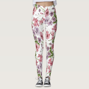Garten Blumen Nahtloses Muster Leggings