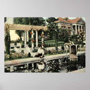 Garten-Blumen-Szene, Los Angeles 1914 Vintag Poster