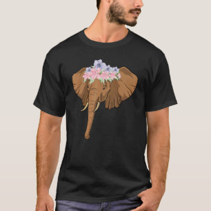Garten Blumen Zoo Tier Afrika Safari Elefant T-Shirt