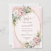 Garten Bohemian Blush Rosa Blumen Save The Date (Vorderseite)