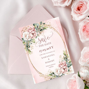 Garten Bohemian Blush Rosa Blumen Save The Date