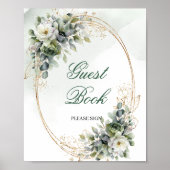 Garten Boho Grün Gastbuch Zeichen 8x10 Poster (Vorne)