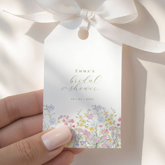 Garten Boho Wildblumen Brautparty Geschenkanhänger