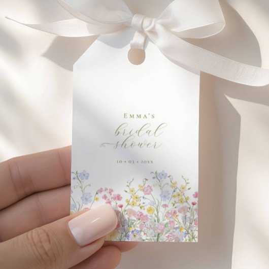 Garten Boho Wildblumen Brautparty Geschenkanhänger