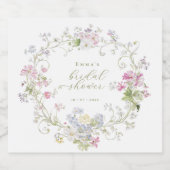 Garten Boho Wildblumen Brautparty Schaumweinetikett (Einzelnes Label)