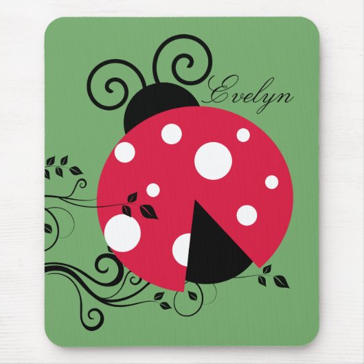 Garten Botanischer Marienkäfer Mousepad (Vorne)