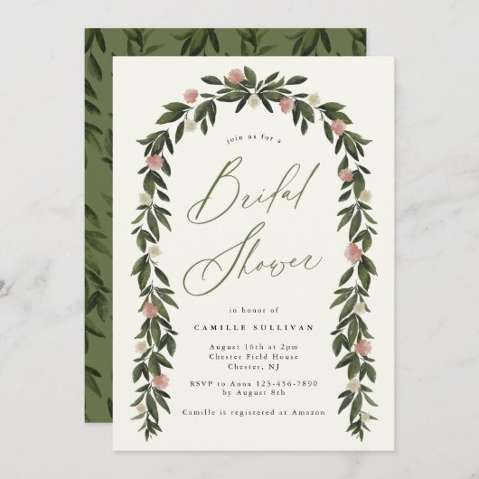 Garten Botanisches Brautparty Party Einladung (Vorne/Hinten)