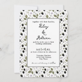 Garten Brombeere Lavendel Blumen Frühling Hochzeit Einladung