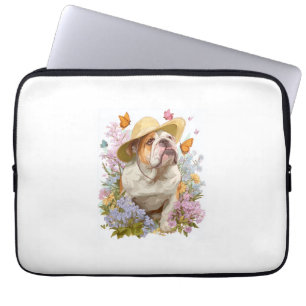 Garten Bulldogge � Blume Lustiger Hund Laptopschutzhülle
