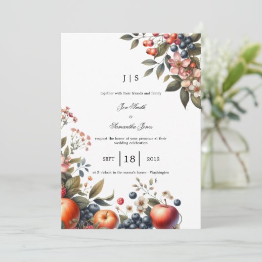 Garten bunter Sommer Einladung (Stehend Vorderseite)