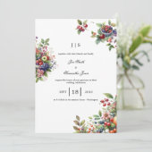 Garten bunter Sommer Einladung (Stehend Vorderseite)