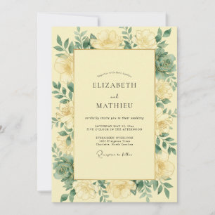 Garten-Butter-Gelb-Blättrige-Hochzeit Einladung