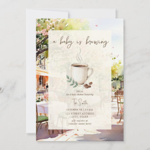 Garten-Café-Baby-Is-Brewing-Baby-Party Einladung