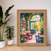 Garten Café | Botanische Aquarellmalerei Poster