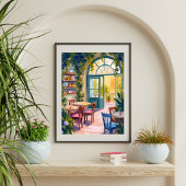 Garten Café | Botanische Aquarellmalerei Poster
