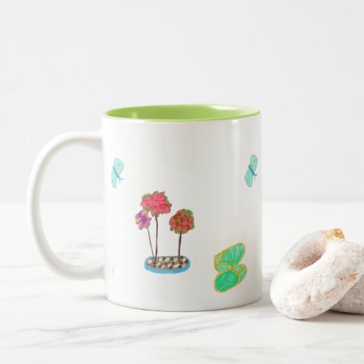 Garten Cartoon Tasse (Mit Donut)