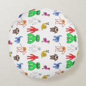 Garten Characters Anime Rundes Kissen (Rückseite)