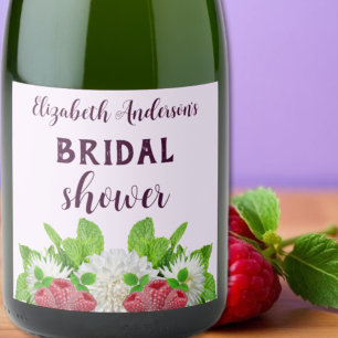 Garten-Dahlie-Braut-Shower Schaumweinetikett