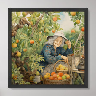 Garten Damenfrucht und Lächeln Poster