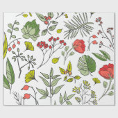 Garten der botanischen Wildblume Geschenkpapier (Flach)