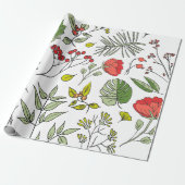 Garten der botanischen Wildblume Geschenkpapier (Ungerollt)