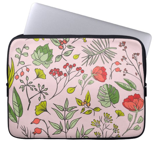 Garten der botanischen Wildblume Laptopschutzhülle (Vorderseite)