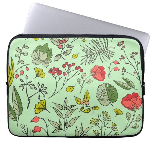 Garten der botanischen Wildblume Laptopschutzhülle (Vorderseite)