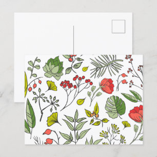 Garten der botanischen Wildblume Postkarte