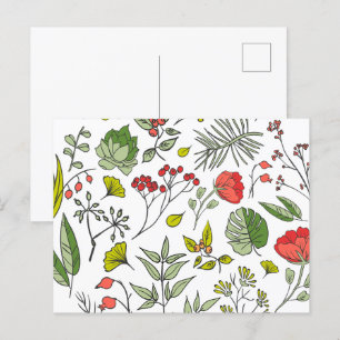 Garten der botanischen Wildblume Postkarte
