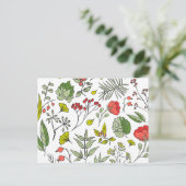 Garten der botanischen Wildblume Postkarte (Stehend Vorderseite)
