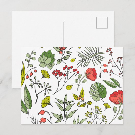 Garten der botanischen Wildblume Postkarte (Vorne/Hinten)