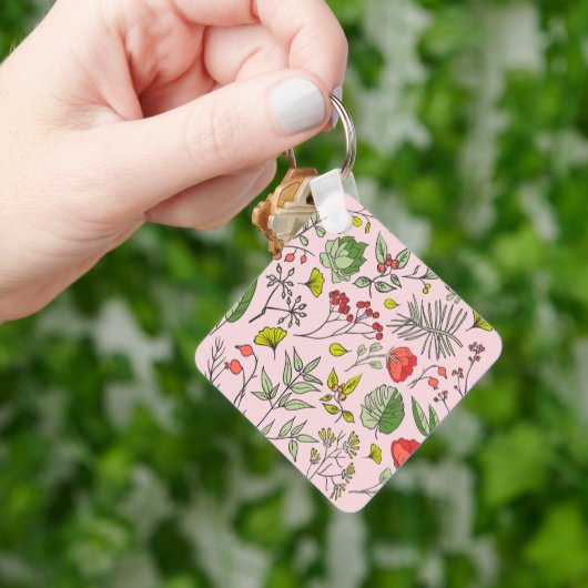 Garten der botanischen Wildblume Schlüsselanhänger (Hand)