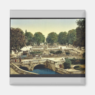 Garten der Brunnen, Nimes, Frankreich Vintag Pho Magnet