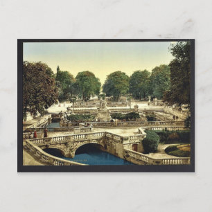 Garten der Brunnen, Nimes, Frankreich Vintag Pho Postkarte