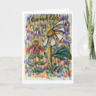 Garten der Farbigen Blumenkunst-Grußkarte Karte