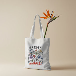 Garten der Glückseligkeit – Pariser Blumen-Skizze Tragetasche