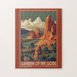 Garten der Götter Colorado Feen Reisen Vintag Puzzle<br><div class="desc">Garten des Götter Vektordesigns. Die National Natural Sehenswürdigkeit und der beliebte Park am Fuße des Pikes Peak sind mit atemberaubenden geologischen Formationen,  Klettertouren und Naturlehrpfaden ausgestattet.</div>