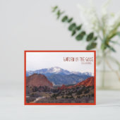 Garten der Götter (Colorado) mit Text Postkarte (Stehend Vorderseite)