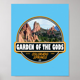 Garten der Götter Colorado Ringe Reisemblem Poster