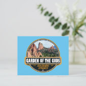 Garten der Götter Colorado Ringe Reisemblem Postkarte (Stehend Vorderseite)