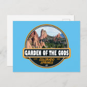 Garten der Götter Colorado Ringe Reisemblem Postkarte (Vorne/Hinten)