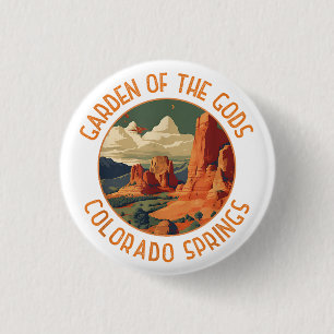 Garten der Götter Colorado Springs Distressed Krei Button