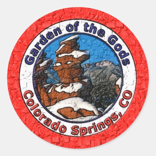 Garten der Götter, Kolorado-Quellen, CO Runder Aufkleber (Vorderseite)
