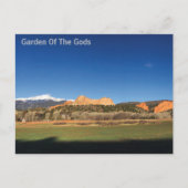 Garten der Götter mit schneebedeckten Pikes Peak Postkarte (Vorderseite)